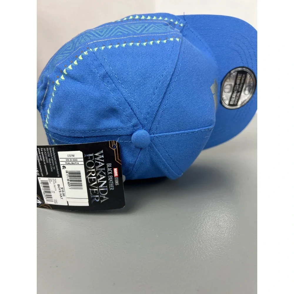 Marvel Black Panther Wakanda Forever Boys Snapback Hat Blue Silver Berkshire‎